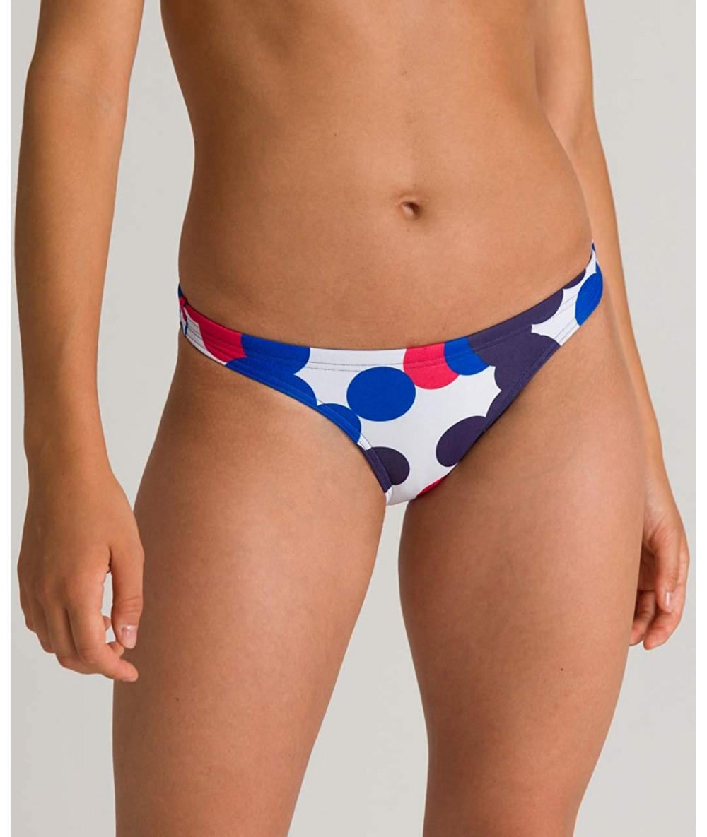 Tankinis Womens USA Dots Tie Back MaxLife Bikini Swimsuit - Navy/Multi - Bottom - CE192CT0YG9 $30.01