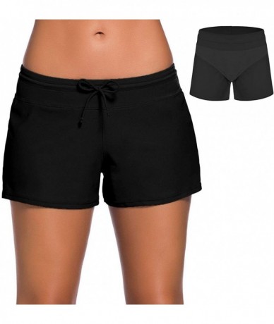 Racing Women's Swimswear Tankini Swim Briefs Swimsuit Bottom Boardshorts Beach Trunks - Original Size-black - CZ18R5C5NQ0 $47.52