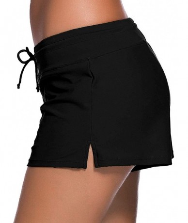 Racing Women's Swimswear Tankini Swim Briefs Swimsuit Bottom Boardshorts Beach Trunks - Original Size-black - CZ18R5C5NQ0 $47.52