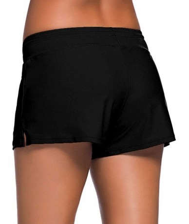 Racing Women's Swimswear Tankini Swim Briefs Swimsuit Bottom Boardshorts Beach Trunks - Original Size-black - CZ18R5C5NQ0 $47.52