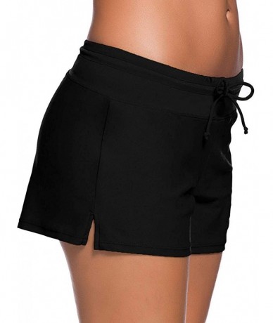 Racing Women's Swimswear Tankini Swim Briefs Swimsuit Bottom Boardshorts Beach Trunks - Original Size-black - CZ18R5C5NQ0 $47.52