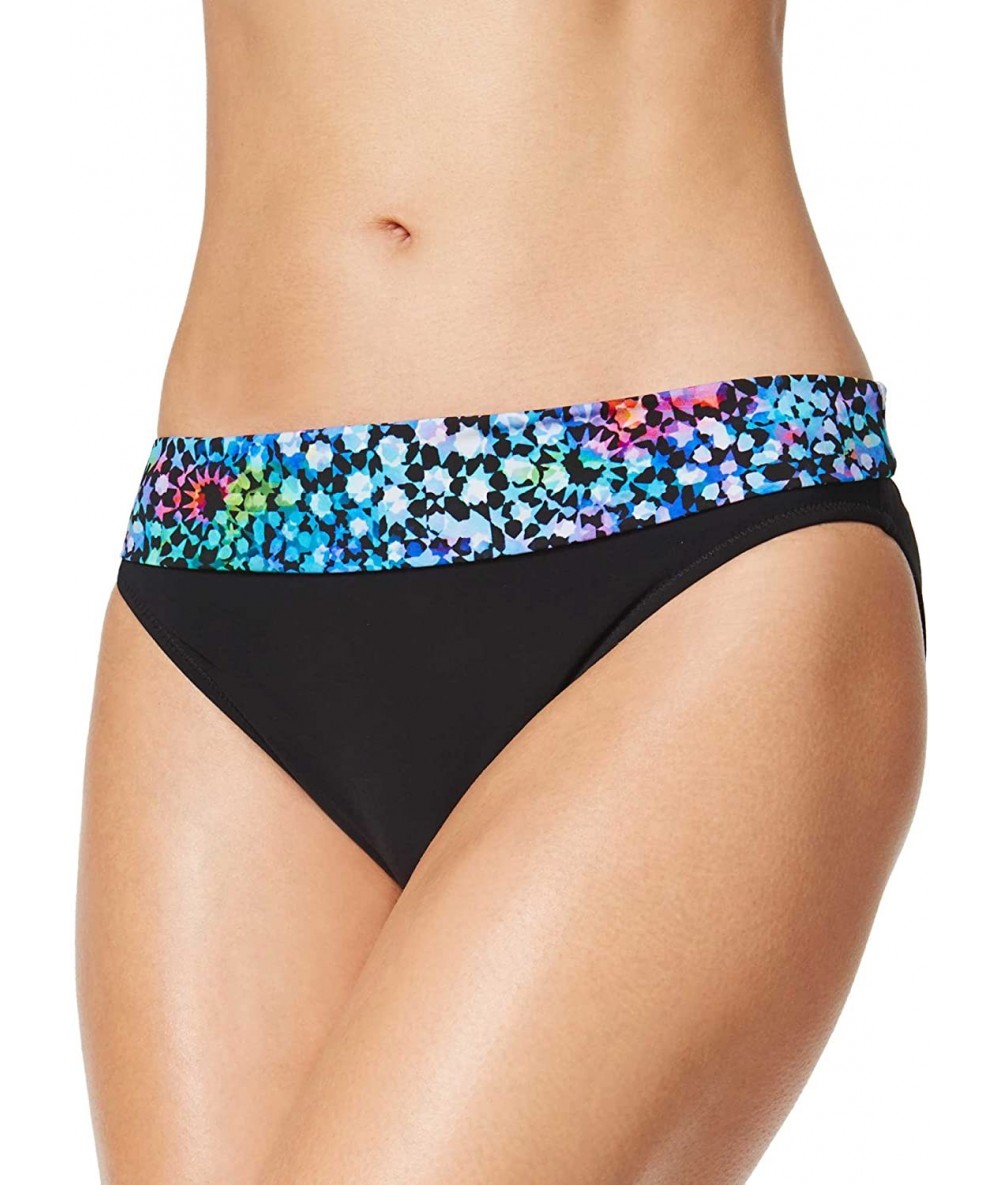 Tankinis Women's Gathered Foldover Swimsuit Bottom - Paradise Bay Black - C712M3MOCBR $64.96