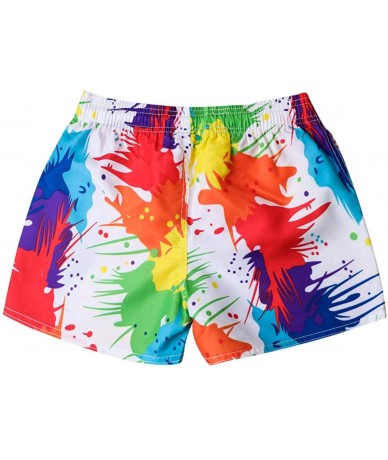 Board Shorts Couples Swimsuit Womens & Mens Swim Trunks Multicolor Painted Beach Surf Quick Dry Shorts- Bathing Suits Shorts ...