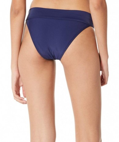 Tankinis Women's Low Rise Bikini Bottom Medium Coverage Bathing Suit Bottom - Navy Blue(waistband) - CK18X5GNC48 $17.99