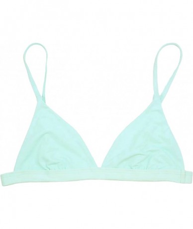 Sets Women's Cross Back or Classic Triangle Double Layered Swim Top Bra Non Padded Wireless - Mint - C318CY5NR8N $45.36