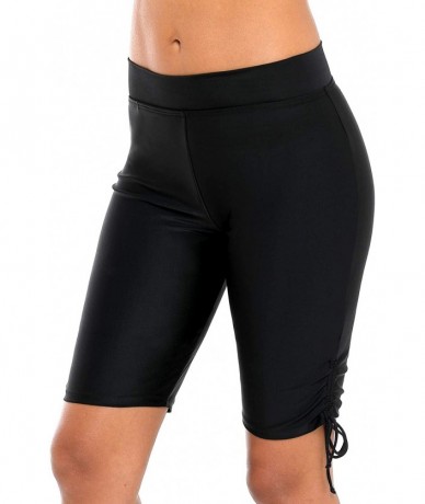 Bottoms Women Swim Shorts Boardshort Wide Waistband Boyshort Tankini Bottoms - Jammer/Black2 - CO18KCICD23 $19.91