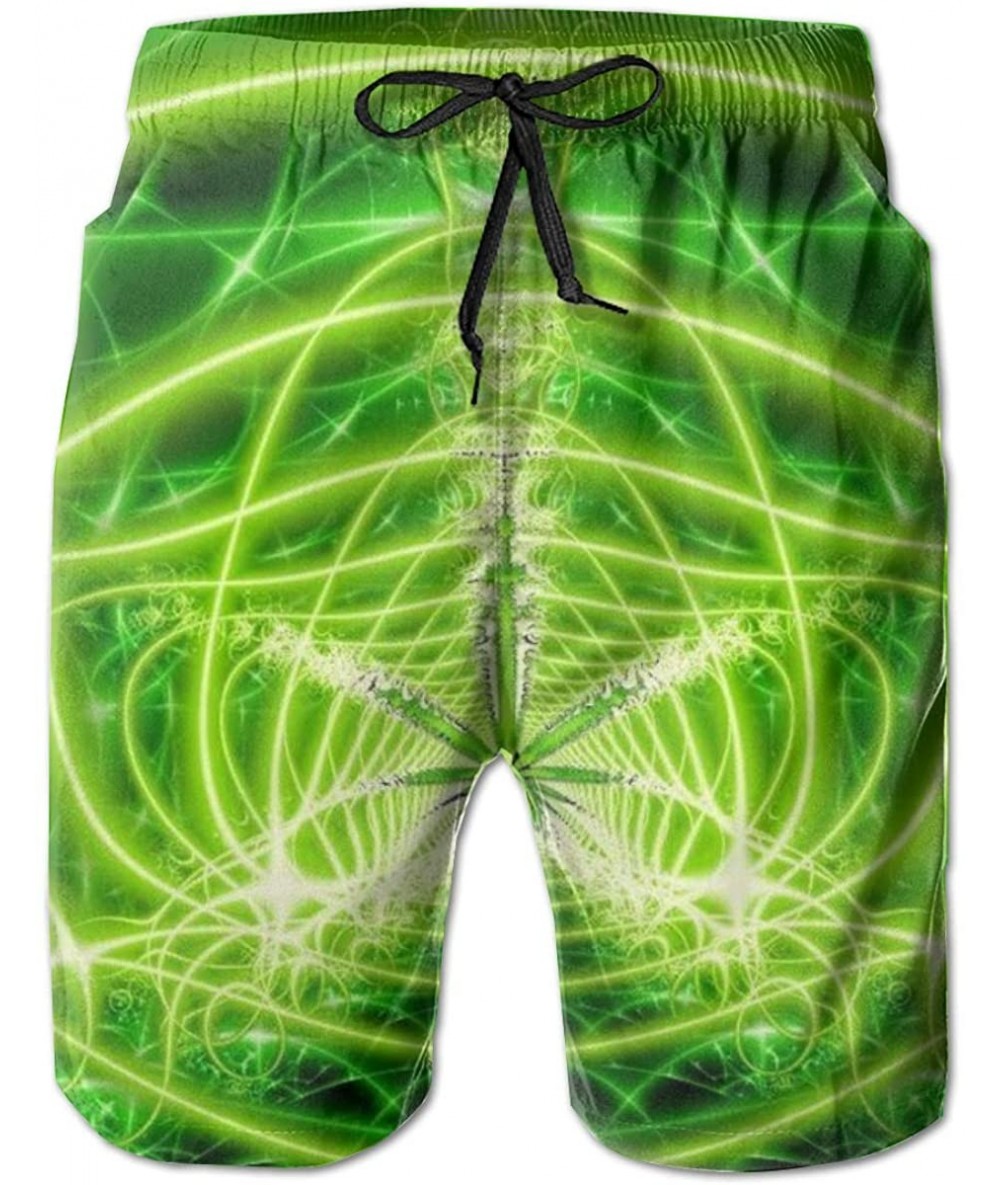 Board Shorts Classic Men's Swim Trunks Beach Shorts with Pockets (Masonic Freemason Logo Black) - Marijuana Weed Leaf Green -...