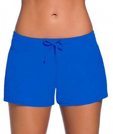 Bottoms Women Sports Summer Swimsuit Tankini Bottom Slit Swim Beach Board Shorts Plus Size S-3XL - Blue - CN18D2K24ZZ $30.48