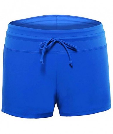 Bottoms Women Sports Summer Swimsuit Tankini Bottom Slit Swim Beach Board Shorts Plus Size S-3XL - Blue - CN18D2K24ZZ $30.48