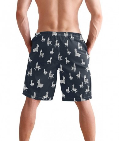 Board Shorts Men's Quick Dry Swim Trunks with Pockets Billiard Ball Beach Board Shorts Bathing Suits - Animal Nature Llamas P...