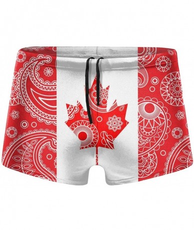 Briefs Colombian Paisley Flag Men's Swimwear Funny Swim Boxer Briefs Quick Dry Swimming Shorts - Canada Paisley Flag - C019CI...