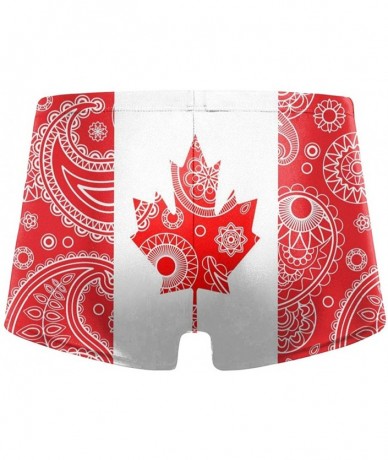 Briefs Colombian Paisley Flag Men's Swimwear Funny Swim Boxer Briefs Quick Dry Swimming Shorts - Canada Paisley Flag - C019CI...