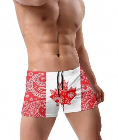 Briefs Colombian Paisley Flag Men's Swimwear Funny Swim Boxer Briefs Quick Dry Swimming Shorts - Canada Paisley Flag - C019CI...