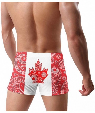 Briefs Colombian Paisley Flag Men's Swimwear Funny Swim Boxer Briefs Quick Dry Swimming Shorts - Canada Paisley Flag - C019CI...