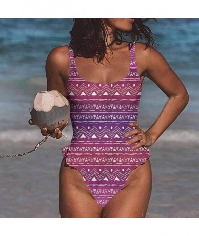 Bottoms Women's Swimwear Tribal- Exotic Geometric Shapes Boho Great on All Body Types - Multi 11-one-piece Swimsuit - C619E7I...