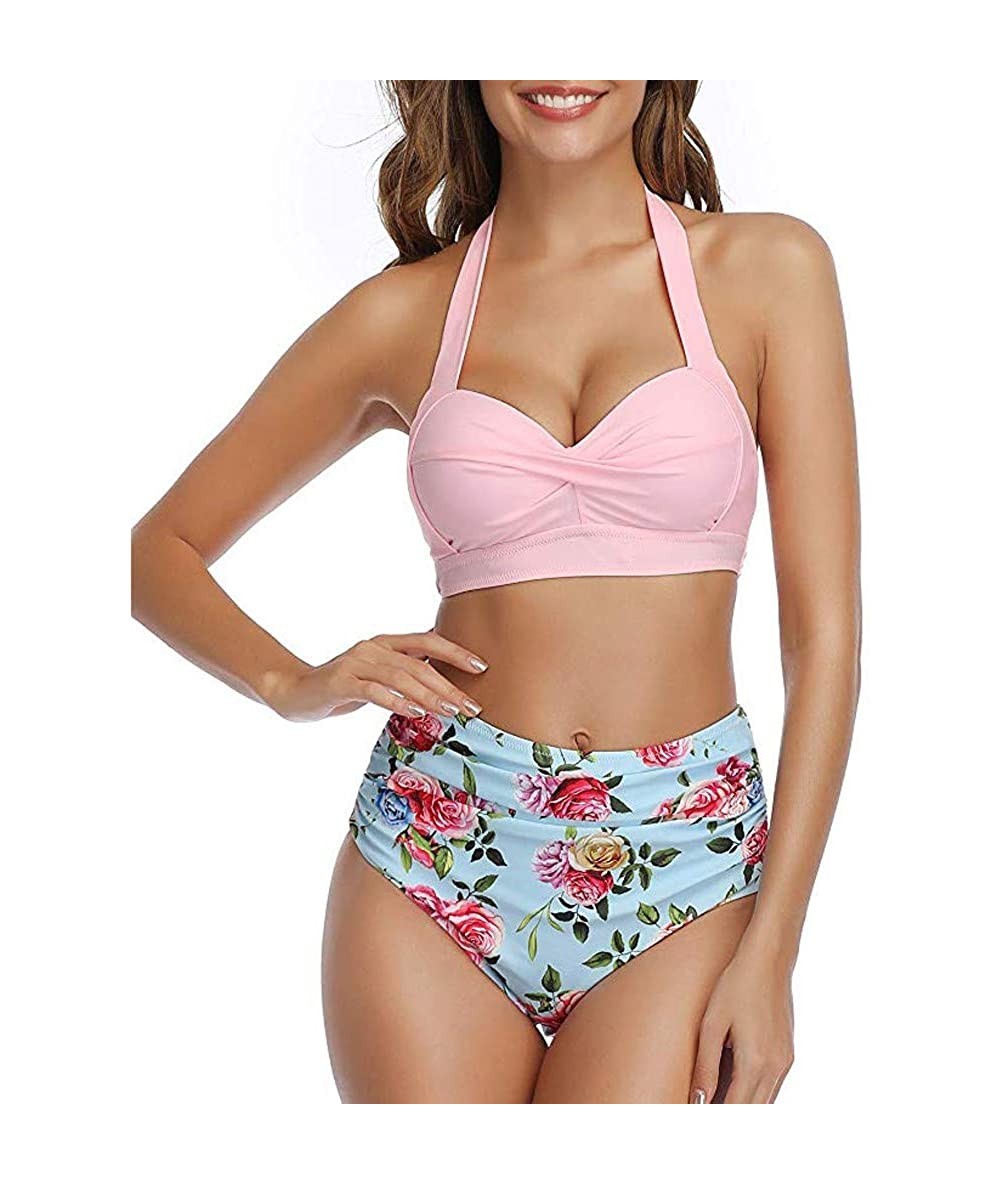 Sets Women's Sexy Scalloped Trim Padded Push-up Bikini Set Two Pieces Swimwear Strapless Bathing Suits - A - Pink - 1 - C1194...