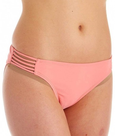 Tankinis Women's Solid Multi Strap Side Hipster Swim Bottom 24ZZ1149 - Pink Velvet - CT18Q0IG2OA $23.40