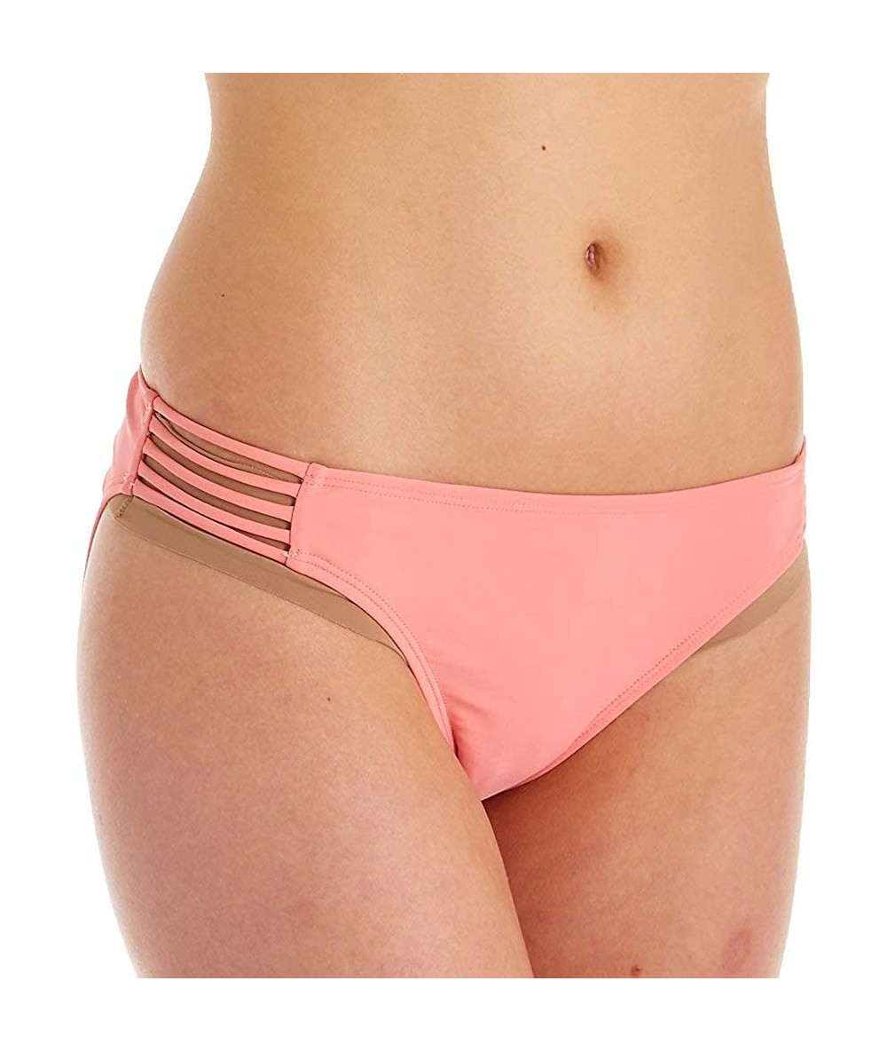 Tankinis Women's Solid Multi Strap Side Hipster Swim Bottom 24ZZ1149 - Pink Velvet - CT18Q0IG2OA $23.40