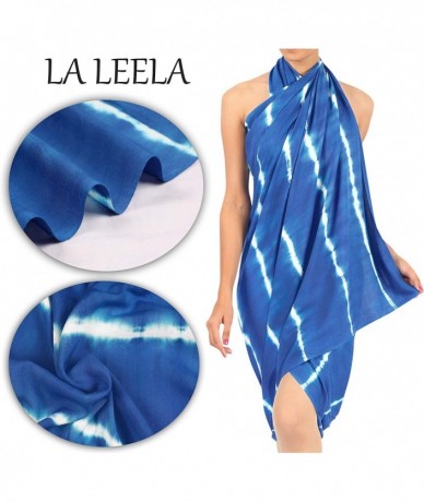 Cover-Ups Women's Swimsuit Cover Up Sarong Swimwear Skirt Cover-Up Wrap 78''X39 - Blue_z67 - C9193H4RR8Z $19.53