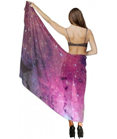 Cover-Ups Women Chiffon Scarf Sunscreen Shawl Wrap Swimsuit Cover Up Beach Sarongs - Galaxy Space Stars - C919C6NEXXH $44.91