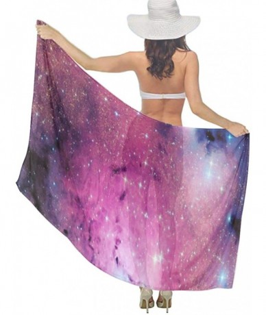 Cover-Ups Women Chiffon Scarf Sunscreen Shawl Wrap Swimsuit Cover Up Beach Sarongs - Galaxy Space Stars - C919C6NEXXH $44.91