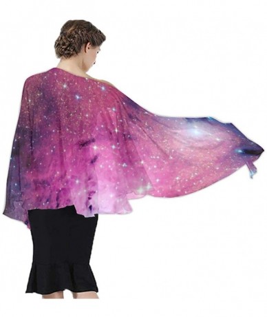 Cover-Ups Women Chiffon Scarf Sunscreen Shawl Wrap Swimsuit Cover Up Beach Sarongs - Galaxy Space Stars - C919C6NEXXH $44.91