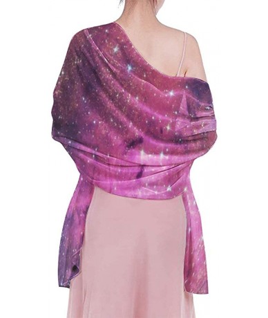 Cover-Ups Women Chiffon Scarf Sunscreen Shawl Wrap Swimsuit Cover Up Beach Sarongs - Galaxy Space Stars - C919C6NEXXH $44.91