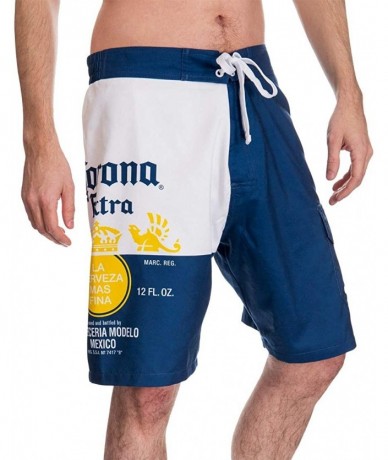 Board Shorts Corona Mens Bottle Label Boardshorts - CC18DWND6NR $54.39