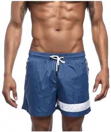 Board Shorts Men's Quick Dry Mesh Lining Stripe Shorts Swimwear Basic Swimming Trunk Surf Shorts Jogger Swimsuits Pocket - Bl...