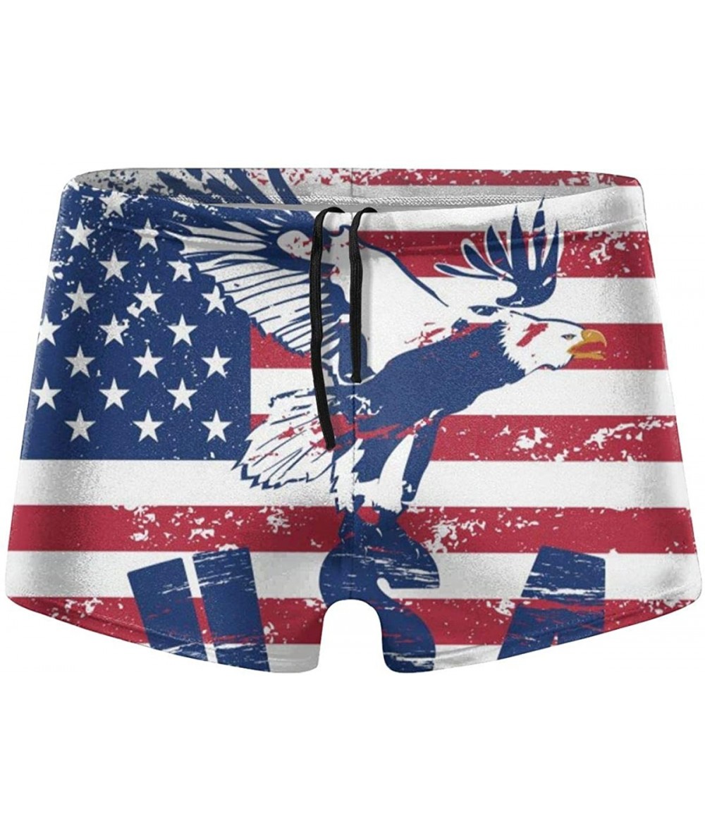 Briefs Mens Boxer Swimwear- American Eagle Flag Basic Beach Swimming Trunks- Printed Brief Swimsuit- Surf Underwear Boardshor...