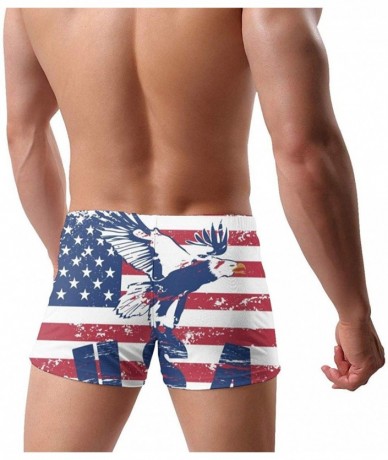 Briefs Mens Boxer Swimwear- American Eagle Flag Basic Beach Swimming Trunks- Printed Brief Swimsuit- Surf Underwear Boardshor...