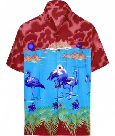 Cover-Ups Men's Designer Fashion Short Sleeve Hawaiian Shirt - Turquoise_w59 - C01808SRQQ6 $49.45