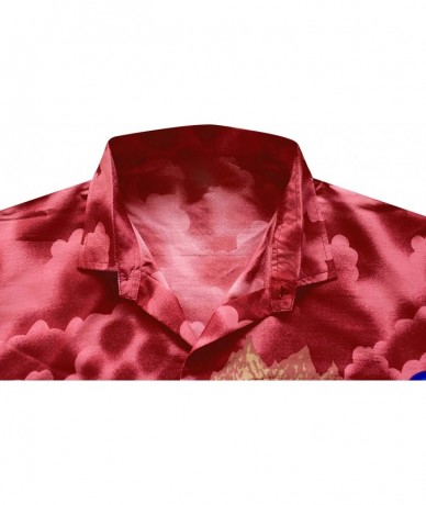 Cover-Ups Men's Designer Fashion Short Sleeve Hawaiian Shirt - Turquoise_w59 - C01808SRQQ6 $49.45