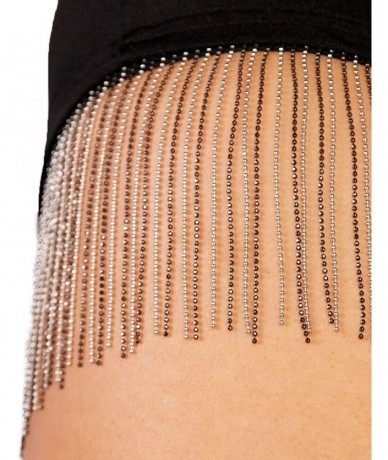 Tankinis Women's High Cut High Waisted Booty Shorts Bottoms - Chain Fringe - CG192LY205Z $65.47