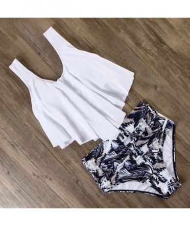 Sets Girls 2 Piece Swimsuits High Waisted Bathing Suits Bikini Set - White - CW18T7QHX85 $31.06