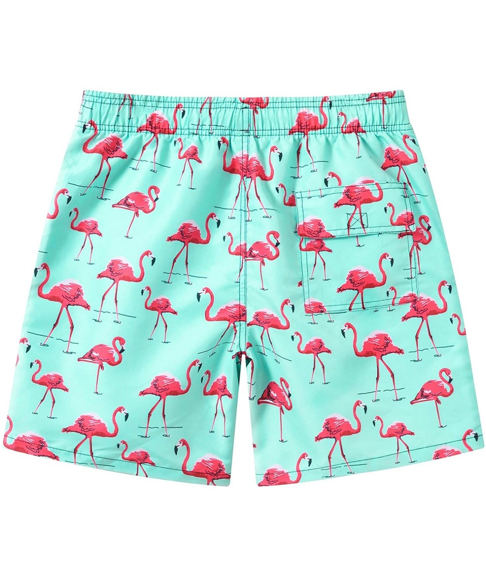 Trunks Men's Swim Trunks Quick Dry Bathing Suits Beach Shorts with Mesh Lining - Xflamingo Green - CH18OX0AO4I $36.31