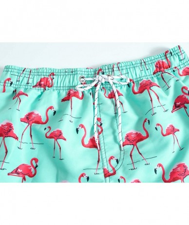 Trunks Men's Swim Trunks Quick Dry Bathing Suits Beach Shorts with Mesh Lining - Xflamingo Green - CH18OX0AO4I $36.31