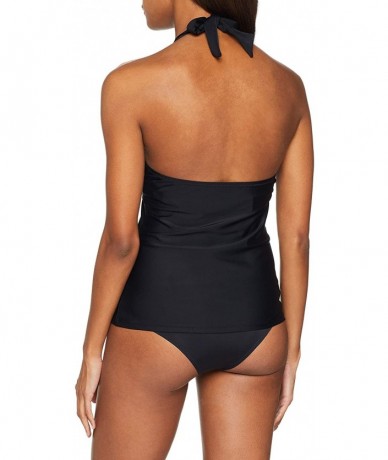 Tankinis Splash Frill Underwire Tankini Top - Black - CL18LGYEKH9 $77.66