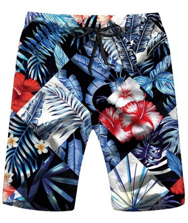 Board Shorts Print Fashion Tropic Jungle Nature Men's Swim Trunks Beach Short Board Shorts - Multicolored - CI18WGEQARC $47.37