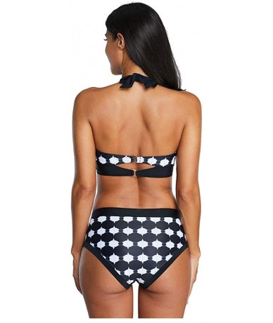 Sets Women 2 Piece Racerback Bathing Suit Push-up Beach Swimsuit Bikini Set Two Piece Swimwear - 01 Black - C81953OZW9Y $34.70