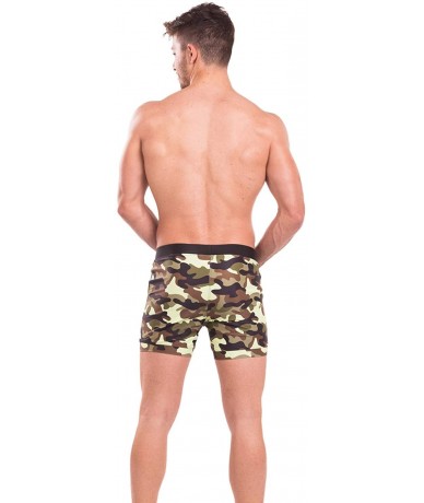 Board Shorts Swimwear Men Basic Long Swimming Trunk Surf Camo Shorts Swimsuits Pocket - Green - CN18HQ5IE94 $64.17