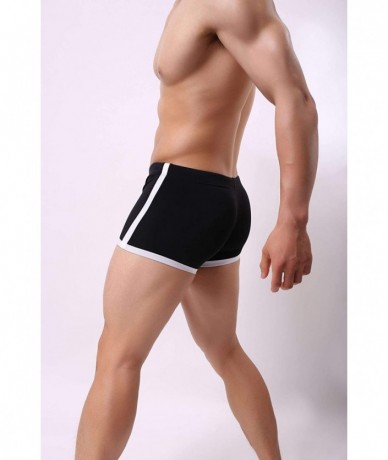 Board Shorts Men's Swim Trunks Swimming Briefs Beach Shorts Boxer Briefs Quickdry - Black - CU18Y75LZ52 $22.08