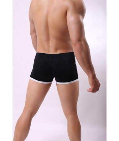 Board Shorts Men's Swim Trunks Swimming Briefs Beach Shorts Boxer Briefs Quickdry - Black - CU18Y75LZ52 $22.08