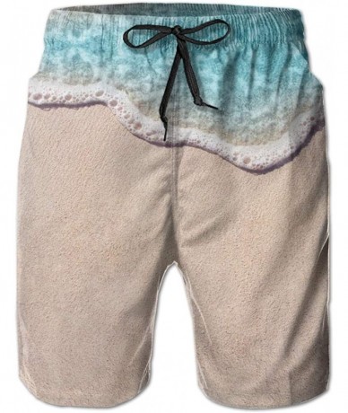 Board Shorts Men's Funny Summer Swim Trunks Quick Dry Beach Board Shorts - Wave of Ocean on Beach - C1198MU66OZ $27.62