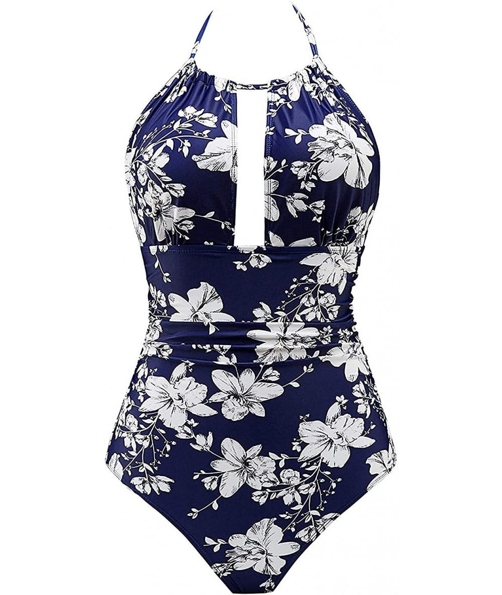 One-Pieces Women One Piece Swimsuit Tummy Control Swimwear V Neck Bathing Suit - Z-5 - CN18UE4Y6UD $52.66