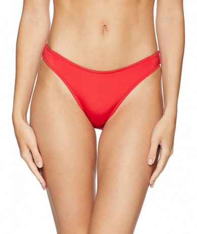 Tankinis Women's 80's Flashback High Cut Bikini Bottom Swimsuit - Flashback Chilli Red - CF1808N20ZU $57.02