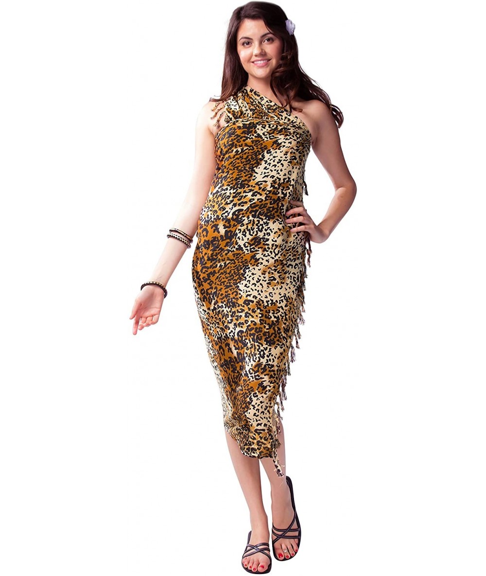 Cover-Ups Womens Animal Print Swimsuit Cover-Up Sarong - Tiger 5 - CN118YK42YZ $31.10