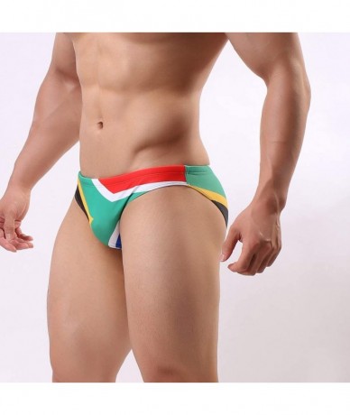 Briefs Mens Sexy Bikini Swim Briefs Flag Low Rise Swimwear - Zaf - C518Q8040TU $22.23