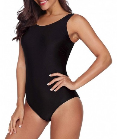 One-Pieces Womens Swimsuits One Piece Swimsuit for Women Athletic Training Racerback Swimwear Bathing Suits E Black Swimsuits...