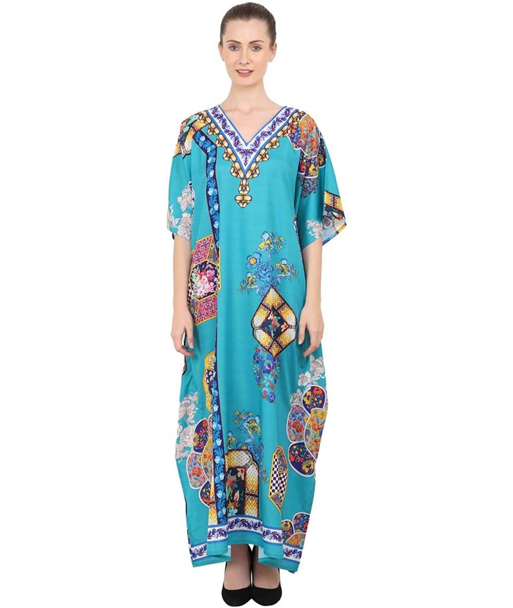 Cover-Ups Kaftan Dress - Caftans for Women Women's Caftans Suiting Teens to Adult Women in Regular to Plus Size 145 teal - CV...